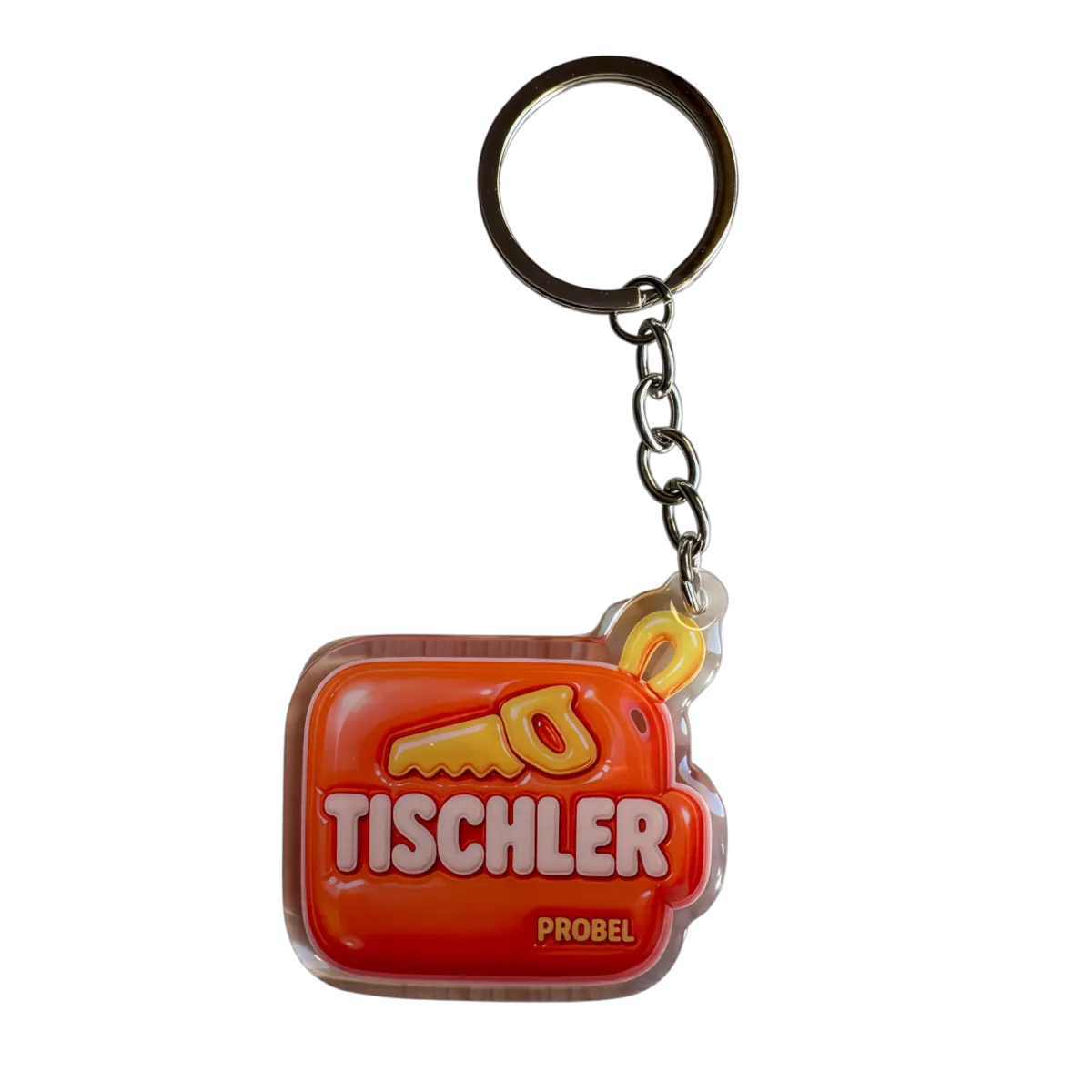 Akryl-Schlüsselanhänger TISCHLER (orange)