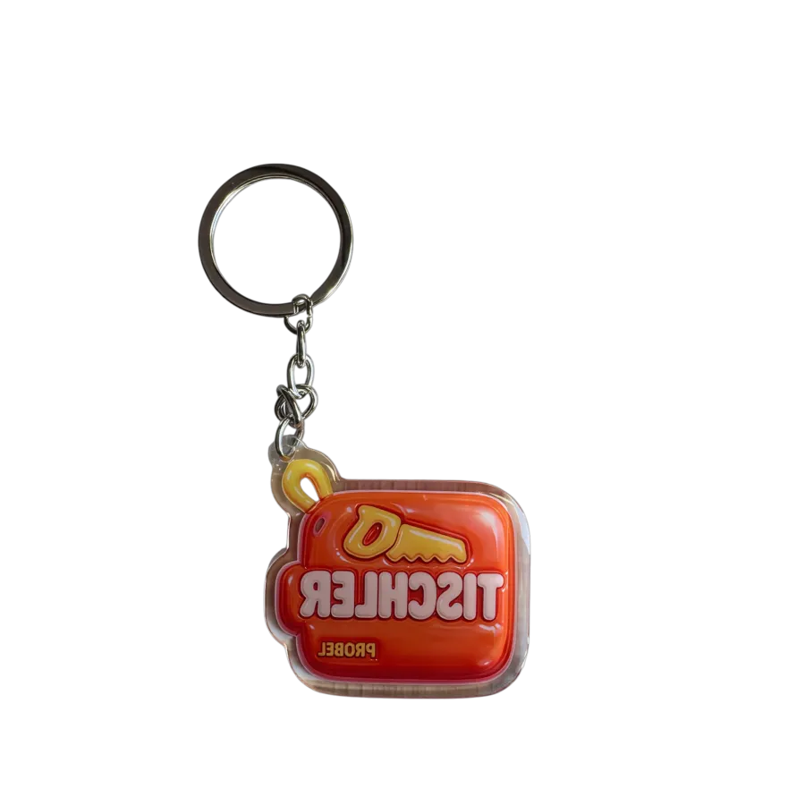 Acryl-Schlüsselanhänger TISCHLER (orange)