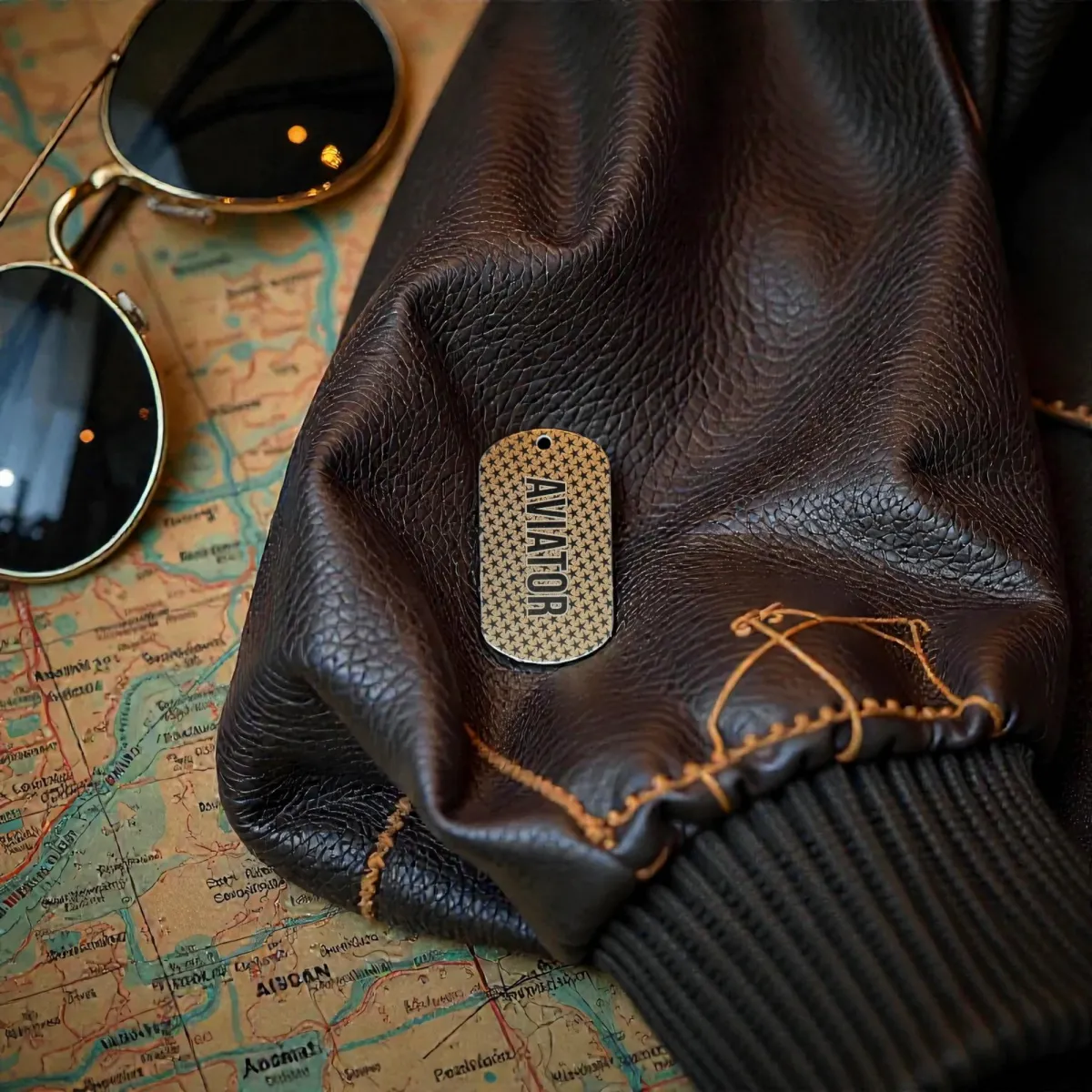 Titanyum Anahtarlık "AVIATOR – Star Pattern"