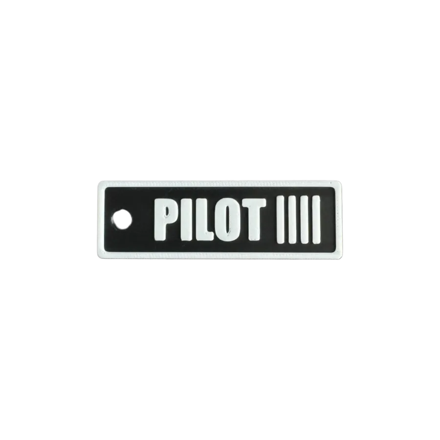 Schlüsselanhänger Pilot Level IV – Aviation Kunststoff Tag 82×26 mm