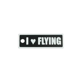Schlüsselanhänger "I ♥ FLYING" – Aviation Kunststoff Tag 82×26 mm