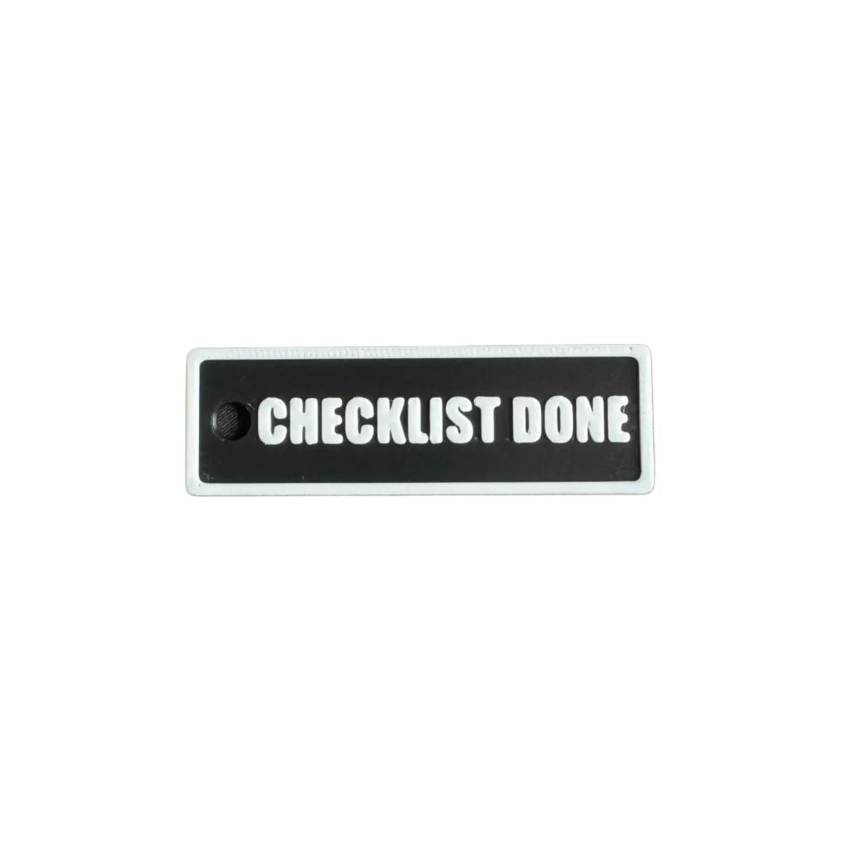 Schlüsselanhänger "CHECKLIST DONE" – Aviation Kunststoff Tag 82×26 mm
