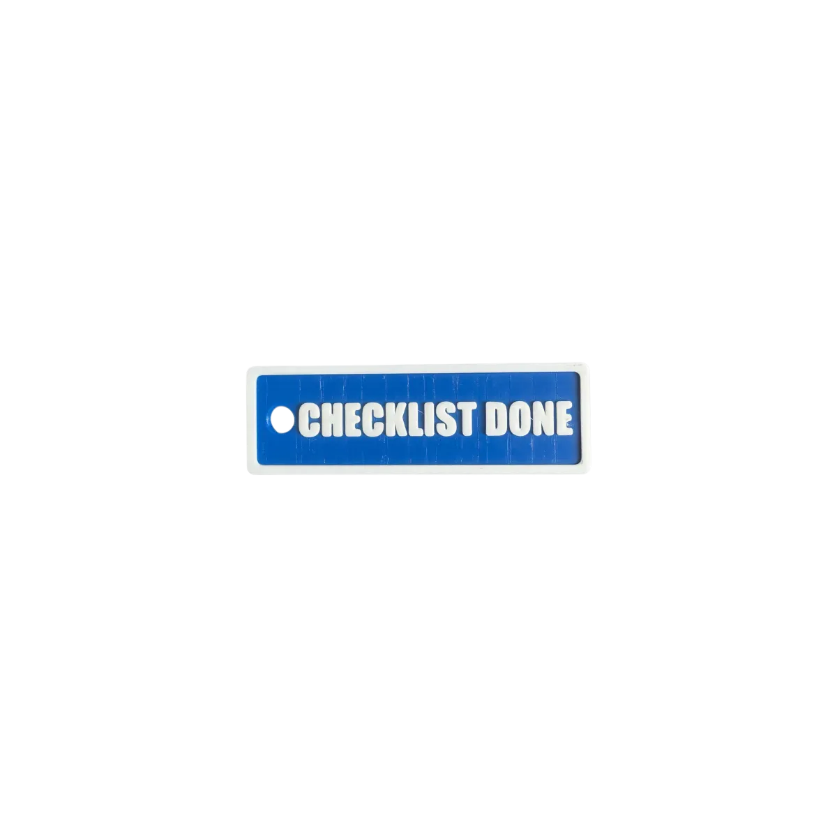 Schlüsselanhänger "CHECKLIST DONE" – Aviation Kunststoff Tag 82×26 mm