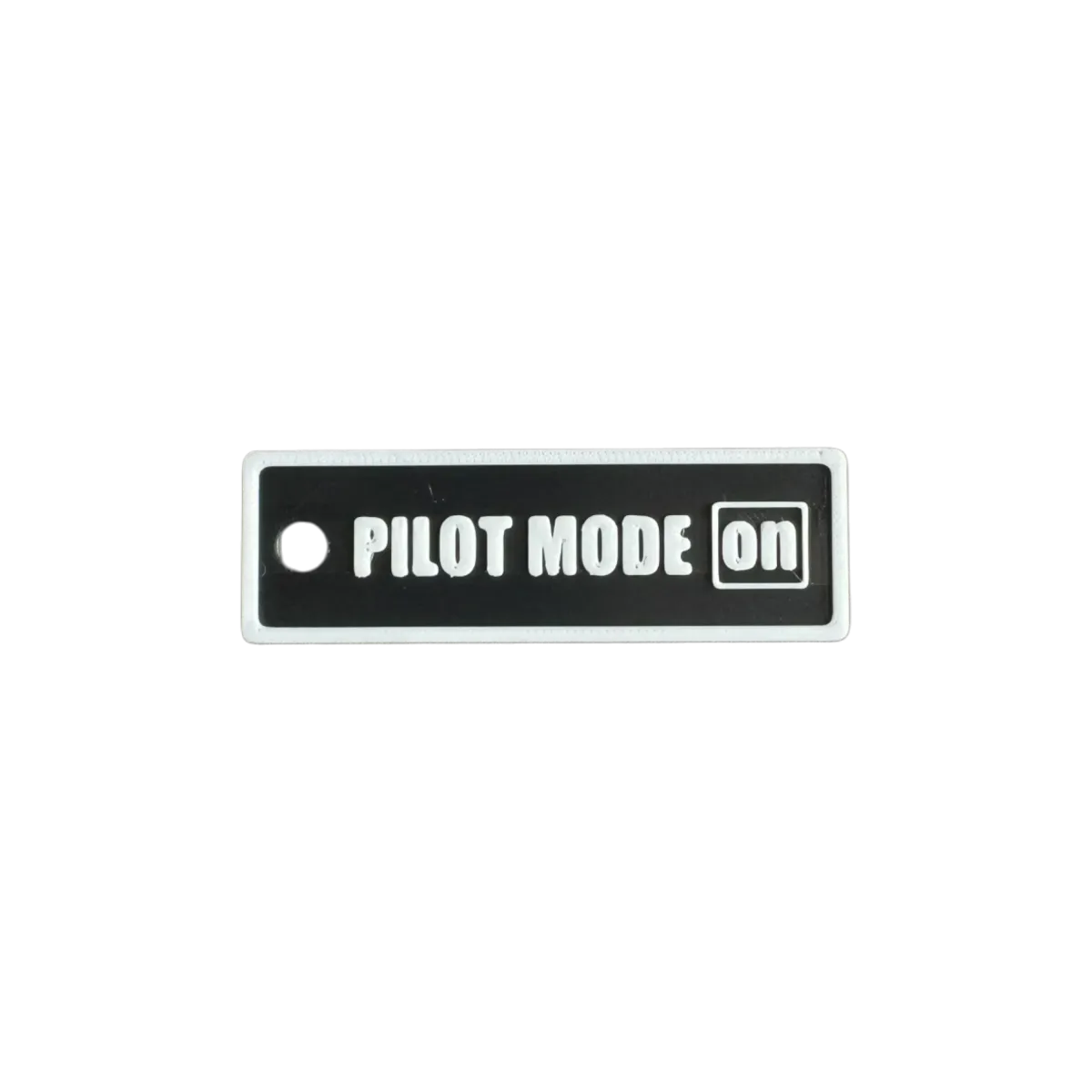 Schlüsselanhänger "PILOT MODE ON" – Aviation Kunststoff Tag 82×26 mm