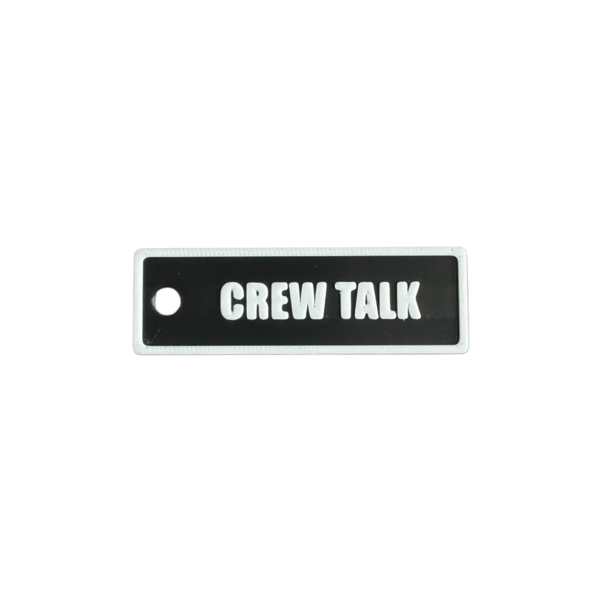 Schlüsselanhänger "CREW TALK" – Aviation Kunststoff Tag 82×26 mm