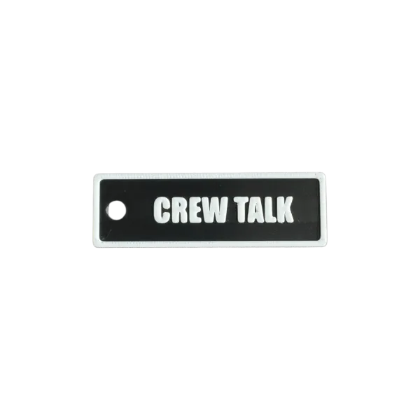 Schlüsselanhänger "CREW TALK" – Aviation Kunststoff Tag 82×26 mm