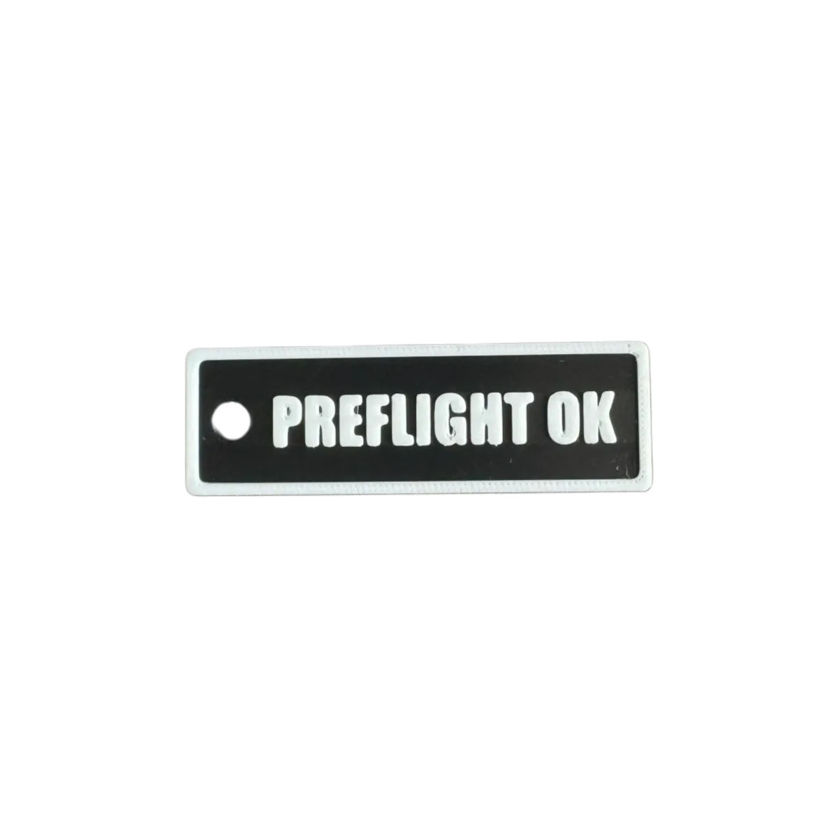 Schlüsselanhänger "PREFLIGHT OK" – Aviation Kunststoff Tag 82×26 mm