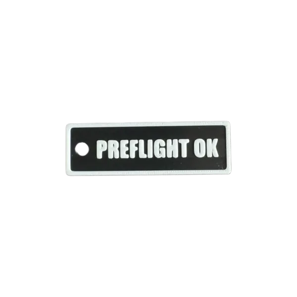 Schlüsselanhänger "PREFLIGHT OK" – Aviation Kunststoff Tag 82×26 mm