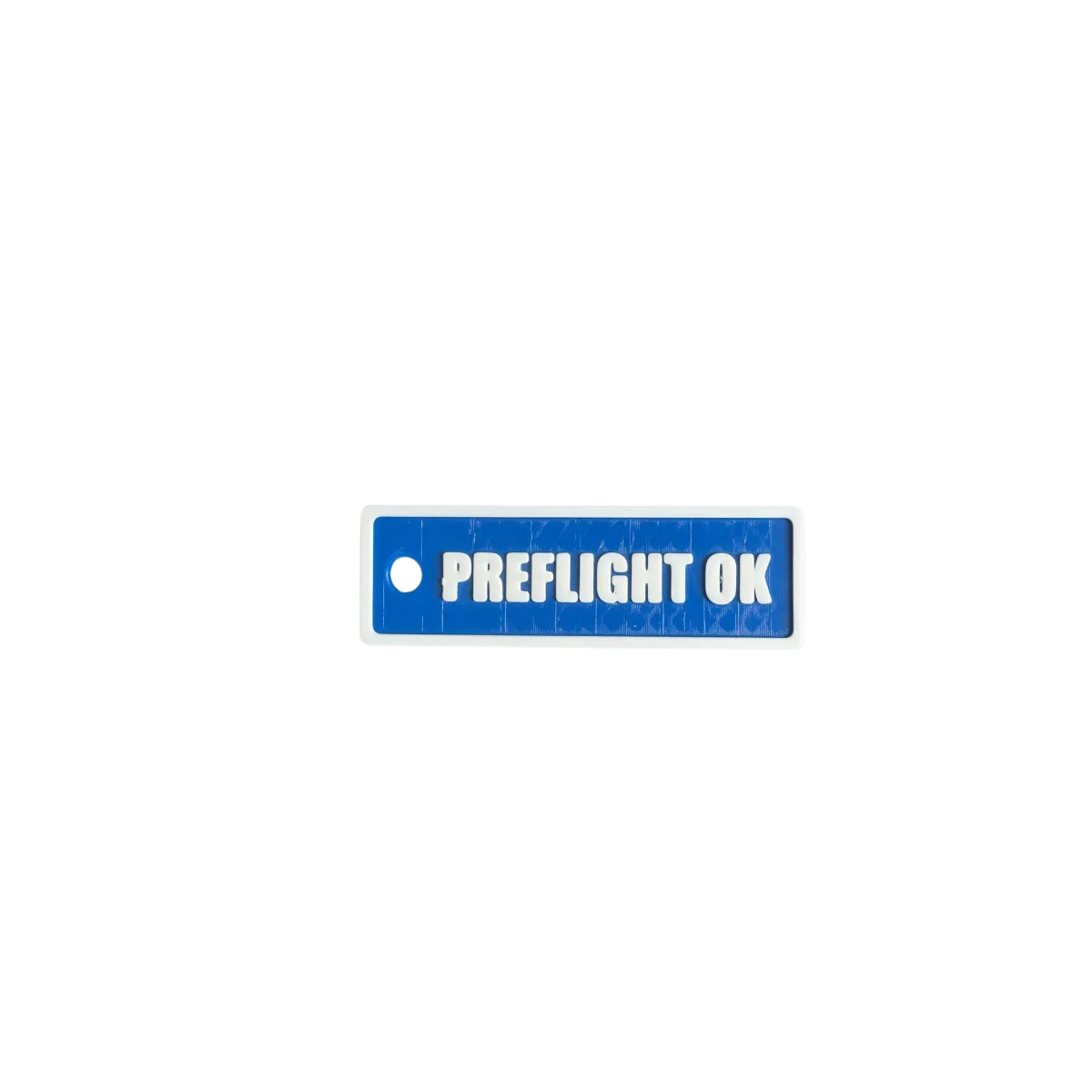 Schlüsselanhänger "PREFLIGHT OK" – Aviation Kunststoff Tag 82×26 mm