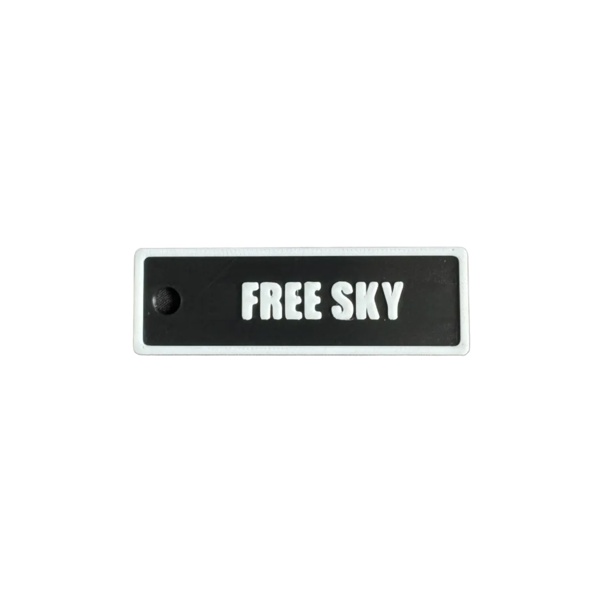 Schlüsselanhänger "FREE SKY" – Aviation Kunststoff Tag 82×26 mm