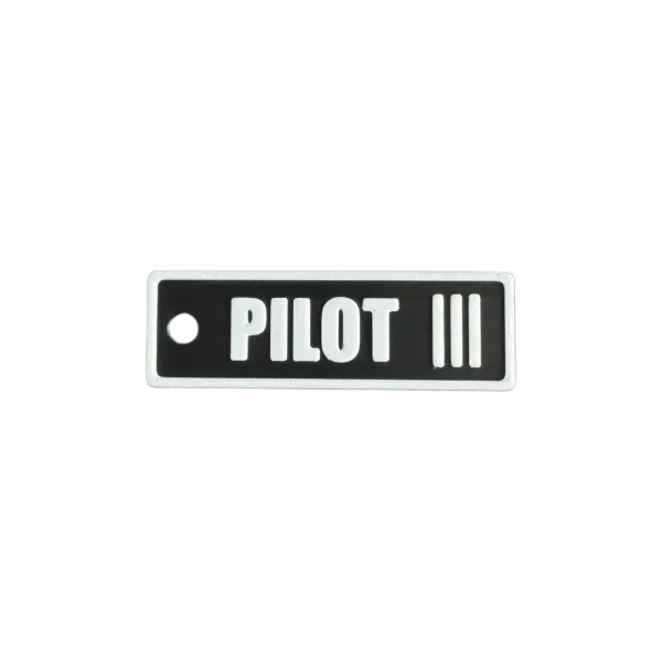 Schlüsselanhänger Pilot Level III – Aviation Kunststoff Tag 82×26 mm