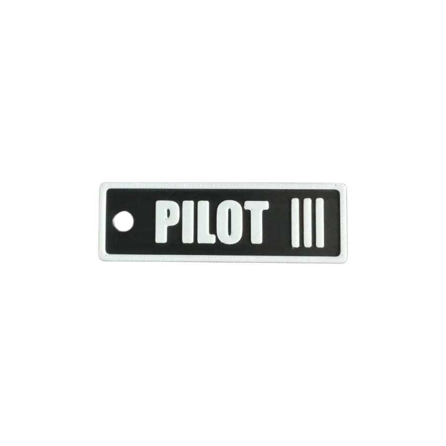 Schlüsselanhänger Pilot Level III – Aviation Kunststoff Tag 82×26 mm