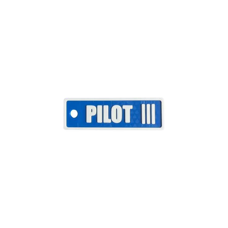 Schlüsselanhänger Pilot Level III – Aviation Kunststoff Tag 82×26 mm