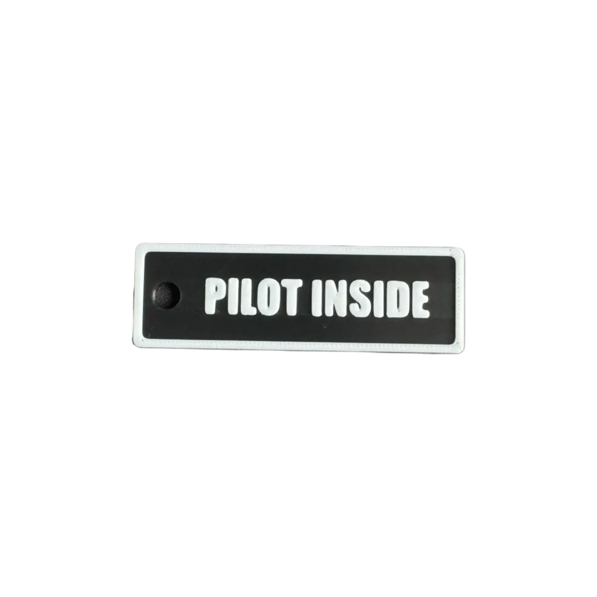 Schlüsselanhänger "PILOT INSIDE" – Aviation Kunststoff Tag 82×26 mm
