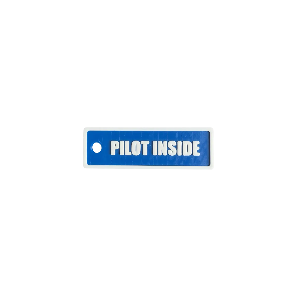 Schlüsselanhänger "PILOT INSIDE" – Aviation Kunststoff Tag 82×26 mm
