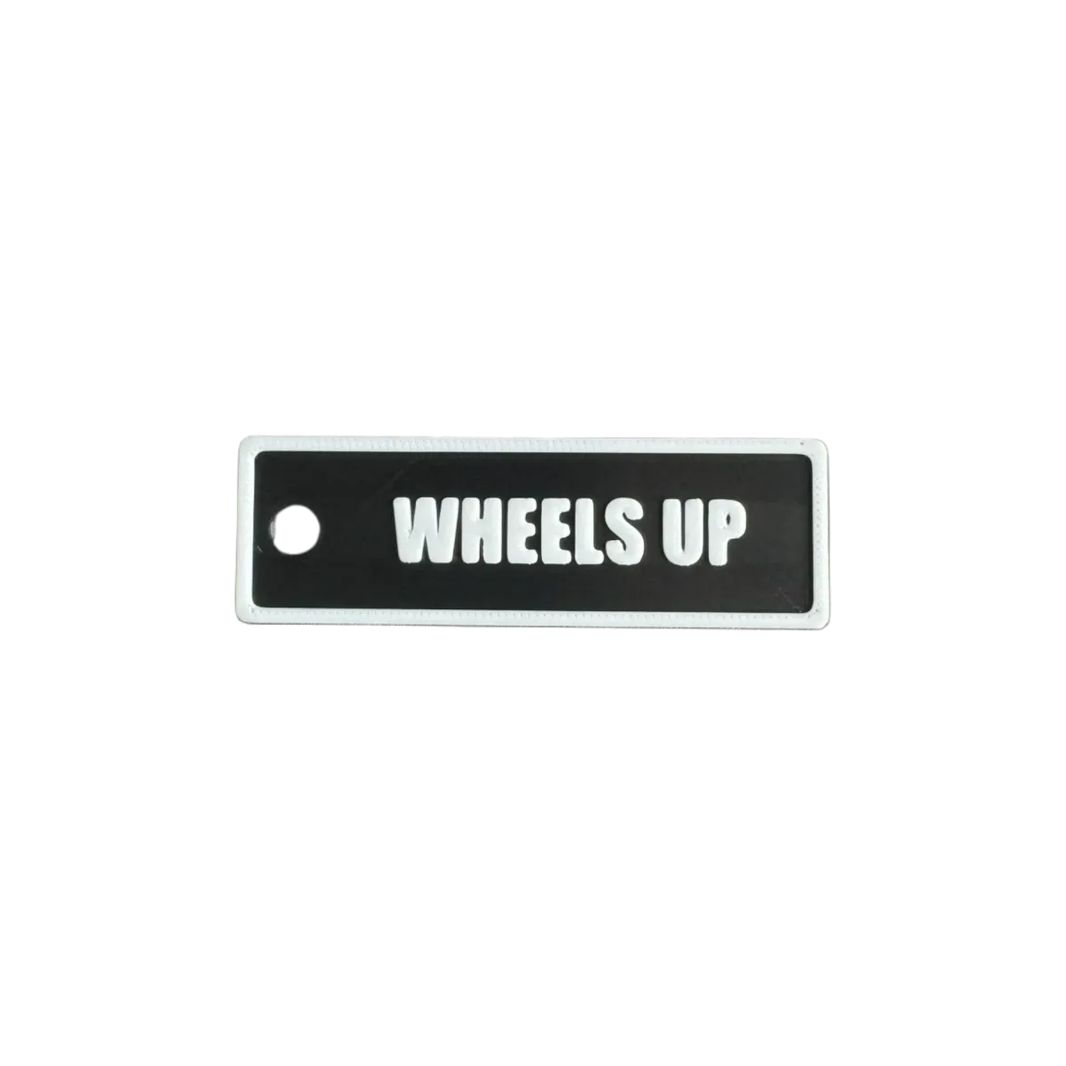 Schlüsselanhänger "WHEELS UP" – Aviation Kunststoff Tag 82×26 mm