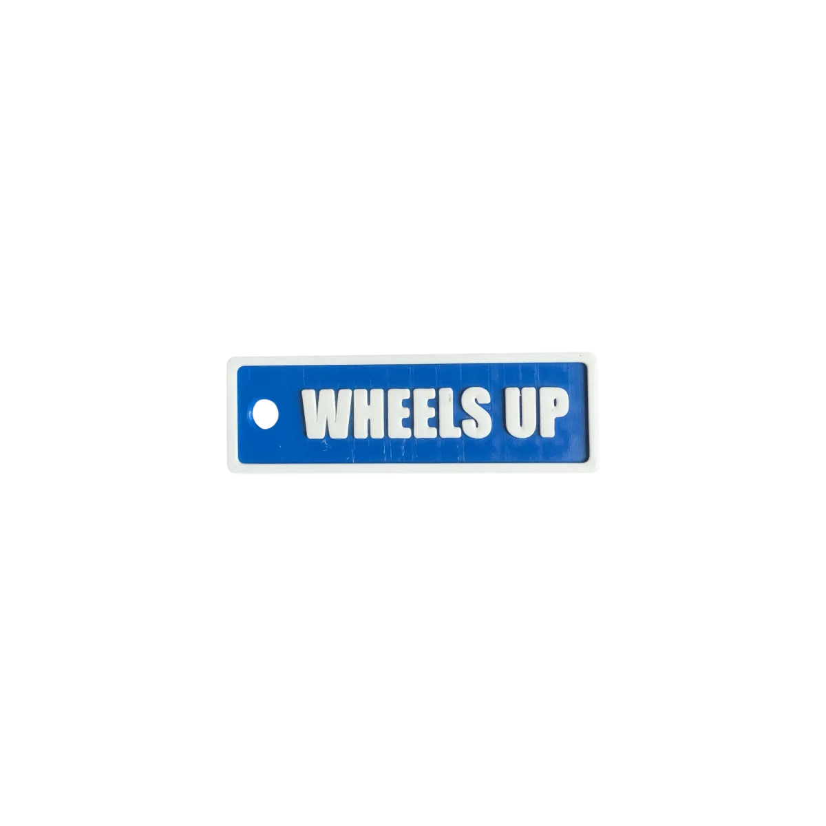 Schlüsselanhänger "WHEELS UP" – Aviation Kunststoff Tag 82×26 mm