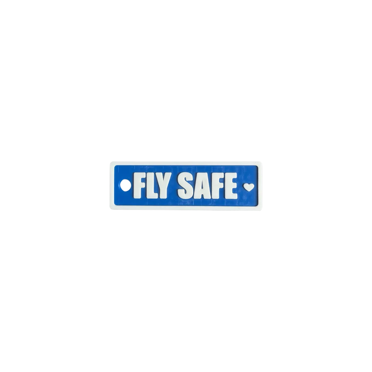 Schlüsselanhänger "FLY SAFE" – Aviation Kunststoff Tag 82×26 mm