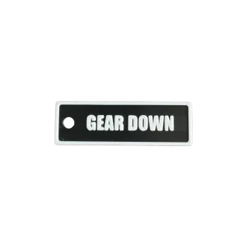 Schlüsselanhänger "GEAR DOWN" – Aviation Kunststoff Tag 82×26 mm