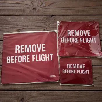 Mousepad "REMOVE BEFORE FLIGHT" PROBEL – Aviation Desk Mat, rot