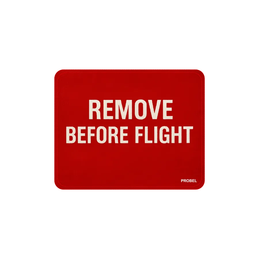 Mousepad „REMOVE BEFORE FLIGHT“, rot