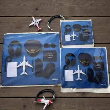 Mousepad "Pilot" PROBEL – Aviation Desk Mat mit Piloten-Accessoires Motiv