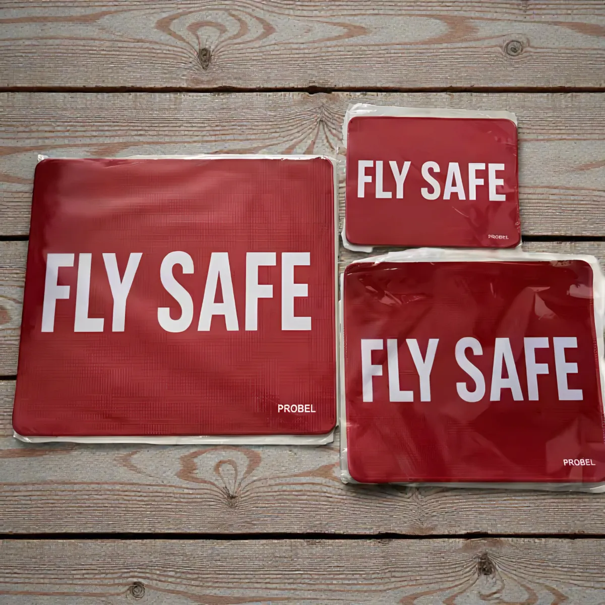 Mousepad "FLY SAFE" PROBEL – Aviation Desk Mat, rot