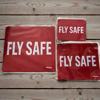 Mousepad "FLY SAFE" PROBEL – Aviation Desk Mat, rot