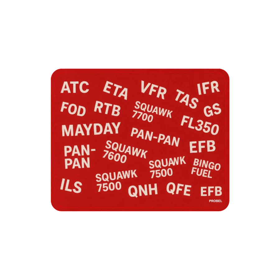 Mousepad „Aviation Abbreviations“, rot