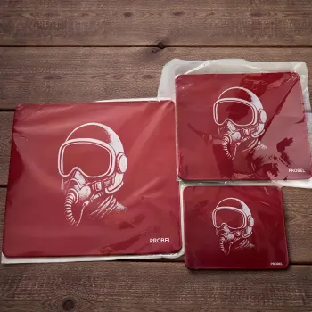 Mousepad "Pilot Helmet" PROBEL – Aviation Desk Mat, rot