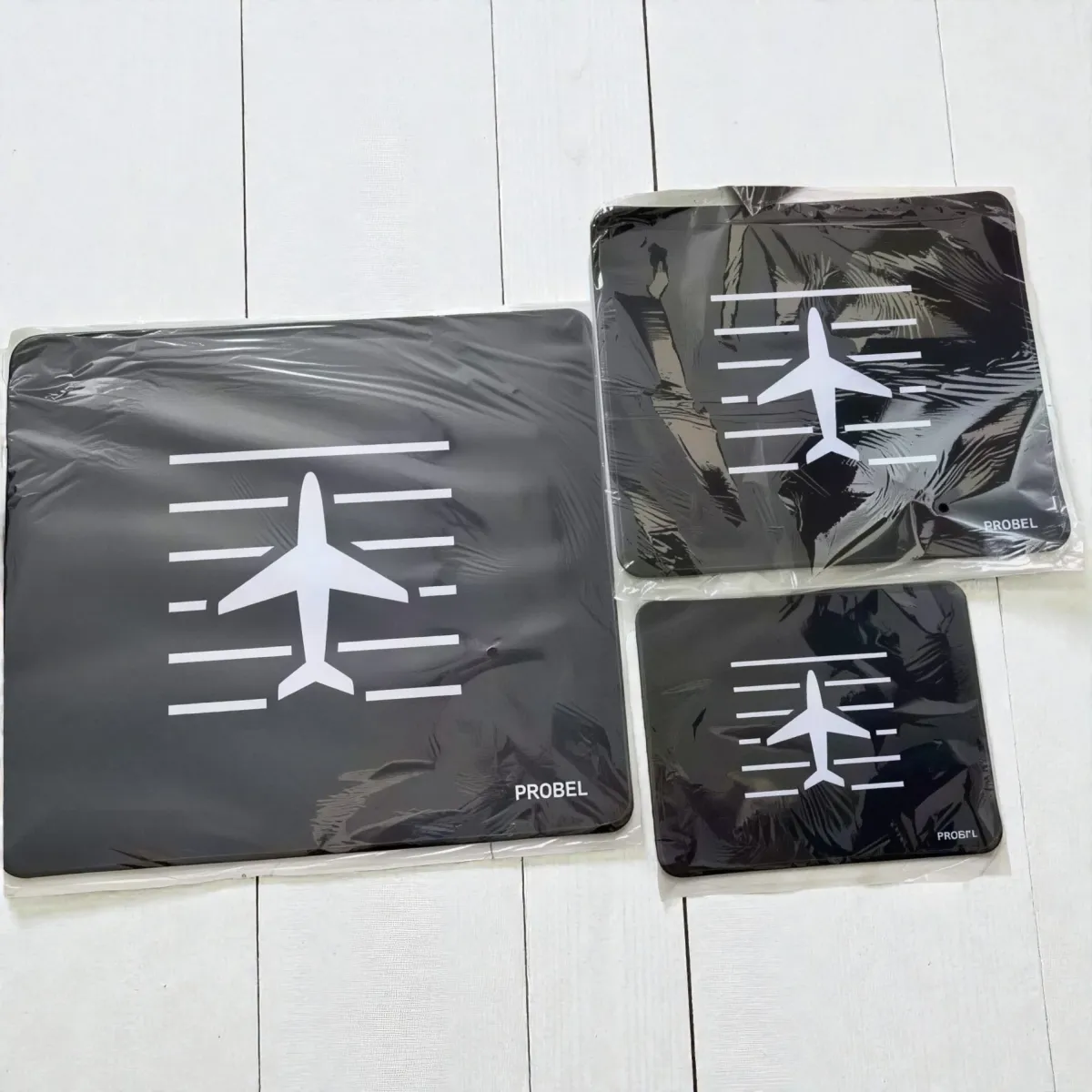 Tapis de souris "Runway Approach" PROBEL – Style aviation, noir