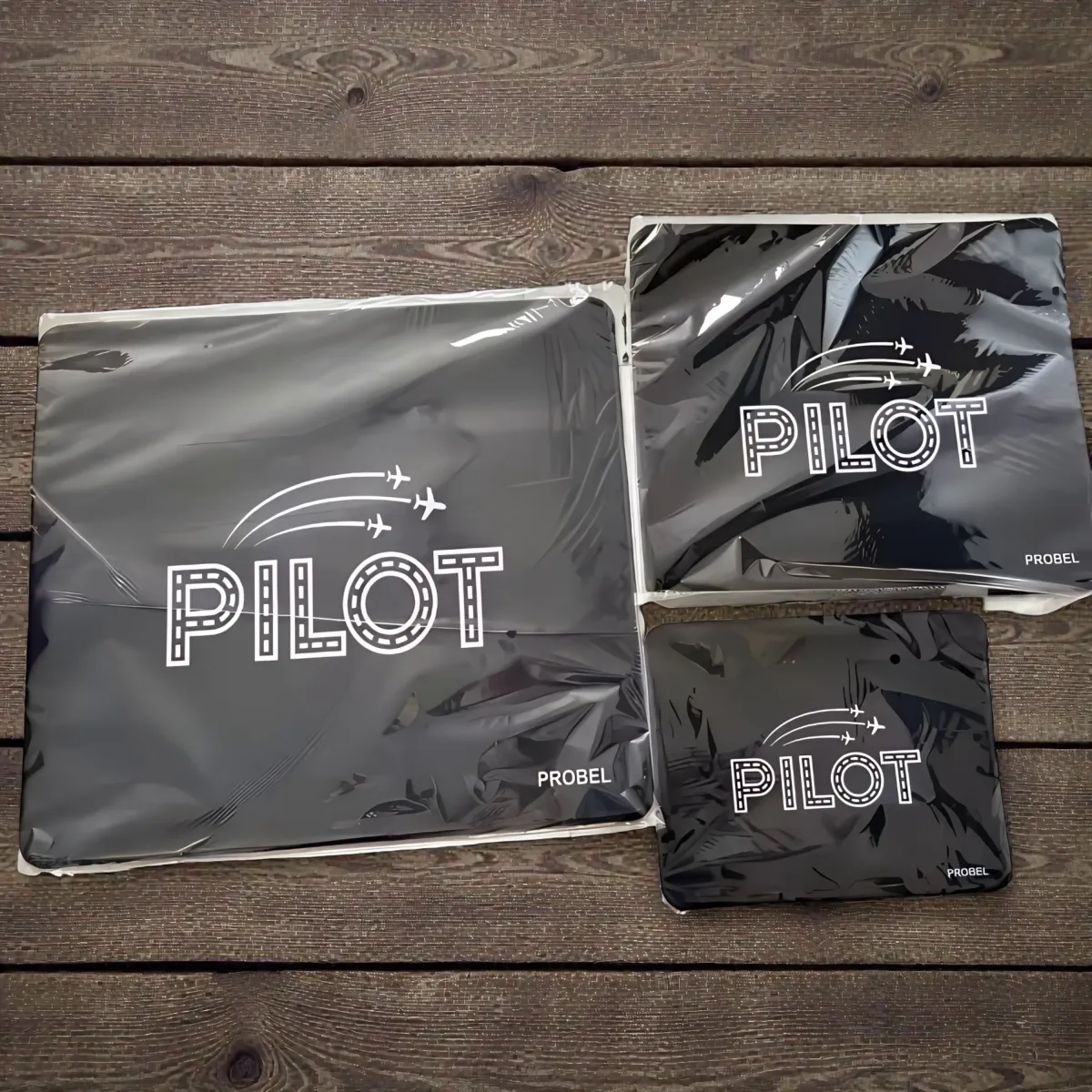 Alfombrilla de ratón "PILOT Lights" PROBEL – Estilo Aviación, negra