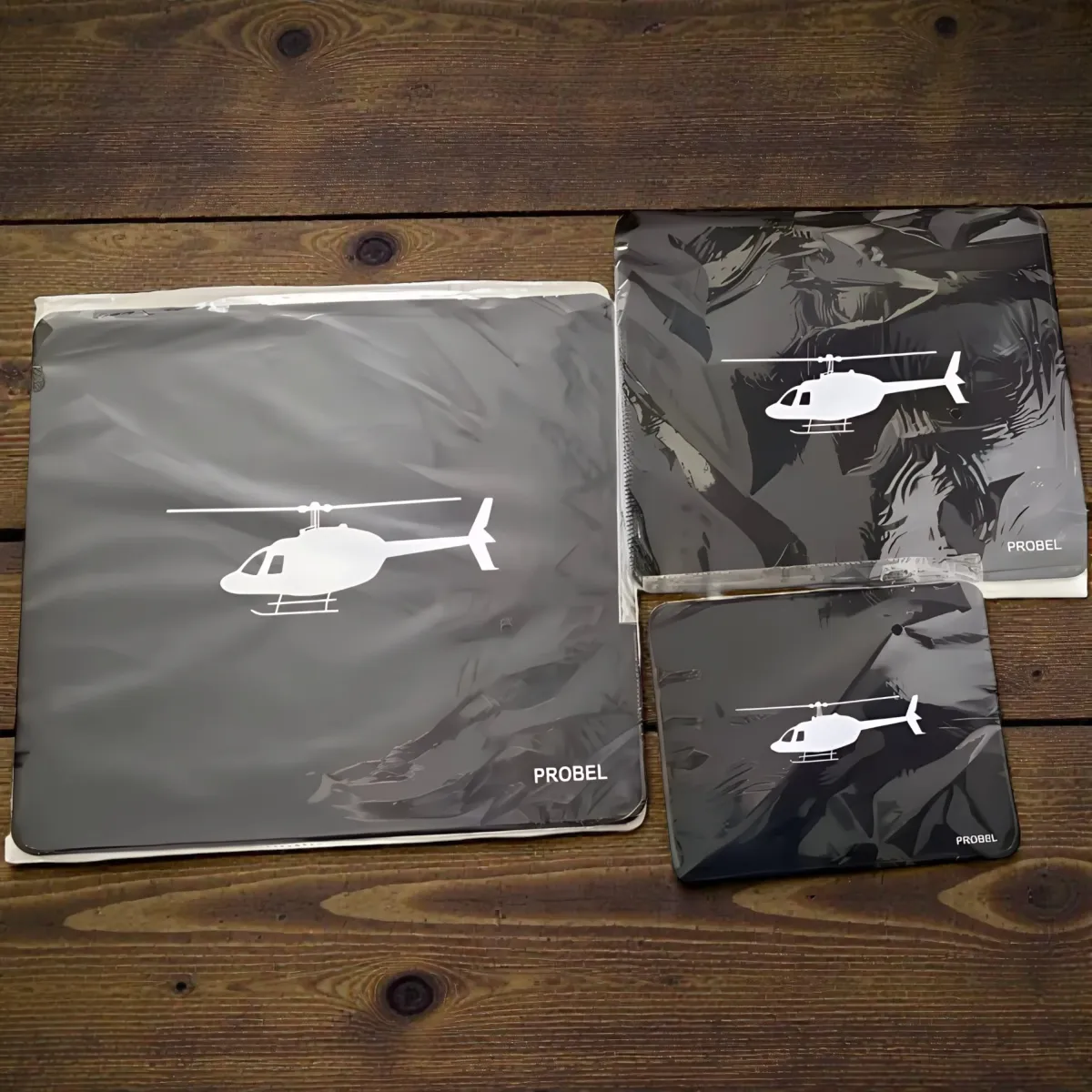 Alfombrilla de ratón "HELICOPTER" PROBEL – Estilo Aviación, negra