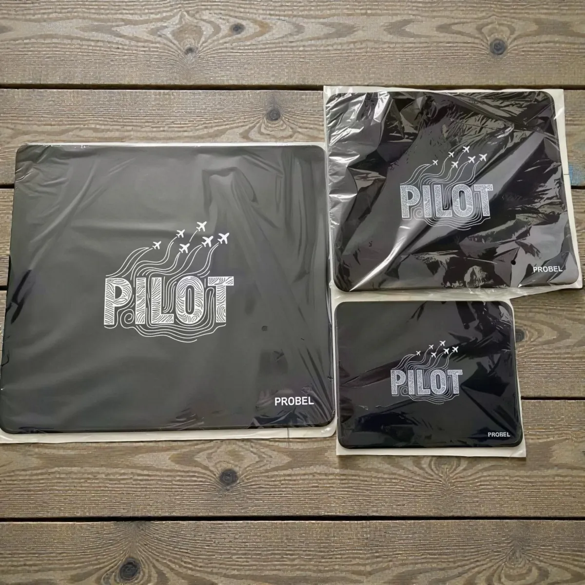 Mousepad "Pilot Line Art" PROBEL – Aviation Desk Mat, schwarz