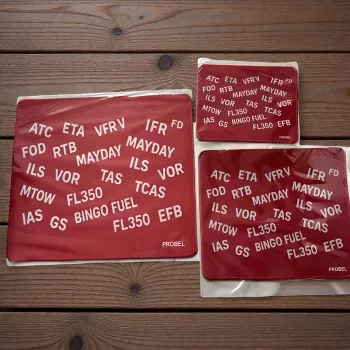 Alfombrilla de ratón "Aviation Acronyms" PROBEL – Estilo de piloto, roja