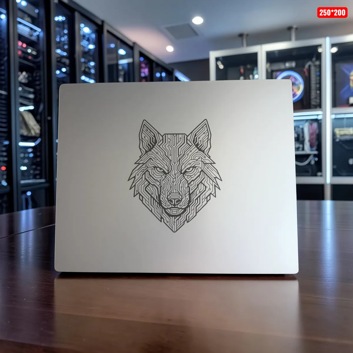 Aluminium-Mousepad PROBEL – Lasergravur „Cyber Wolf“