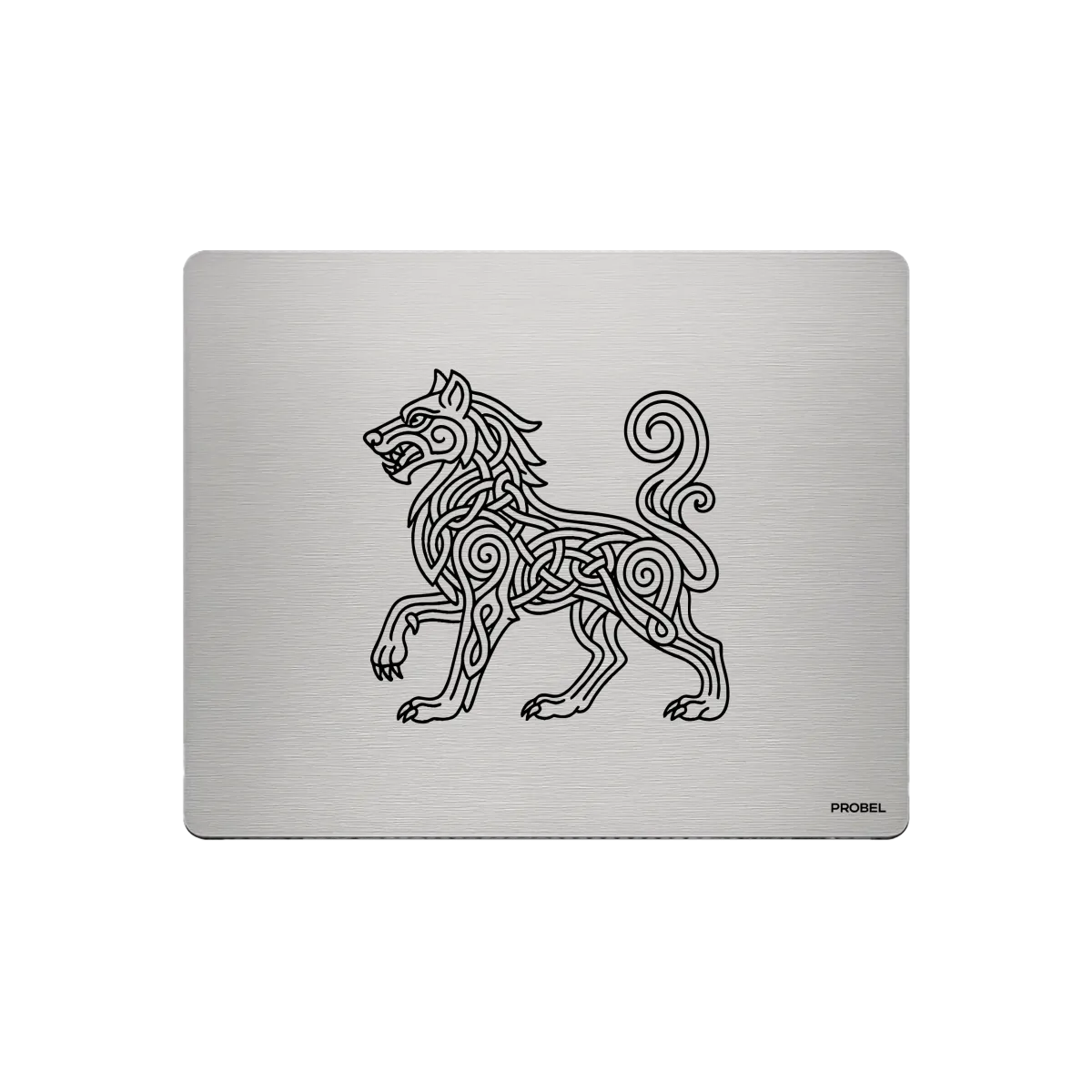 Aluminium-Mousepad – Lasergravur „Keltischer Wolf“