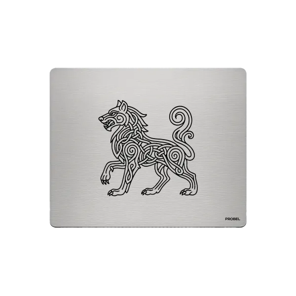 Aluminium-Mousepad – Lasergravur „Keltischer Wolf“
