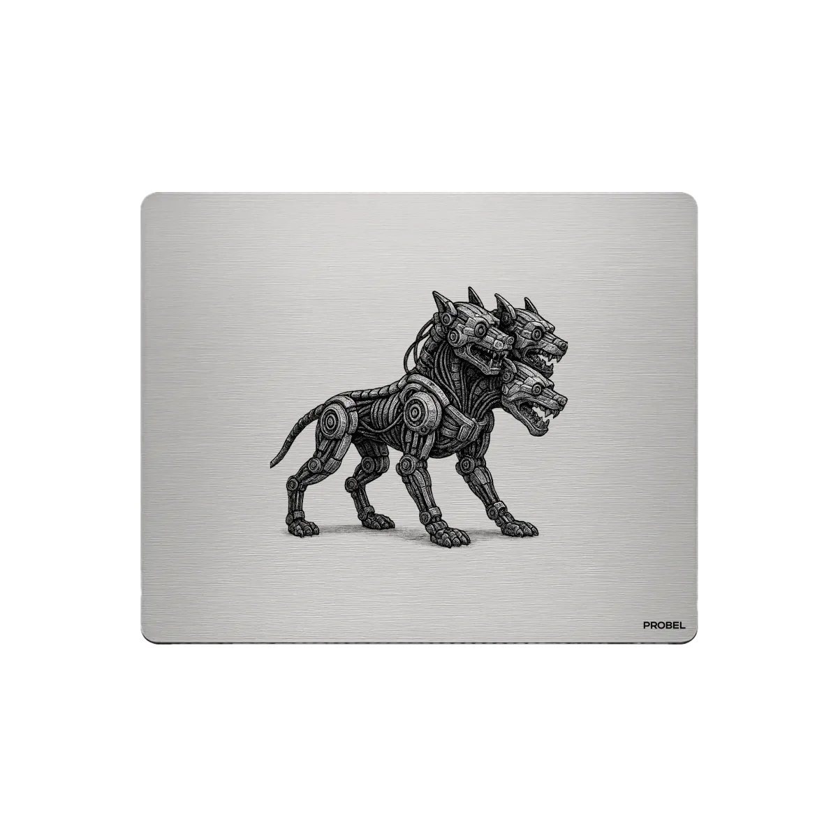 Alüminyum Mouse Pad – Lazer Gravürlü “Üç Başlı Siber Kurt”
