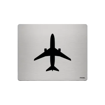Aluminium-Mousepad – Lasergravur „Flugzeug Silhouette“