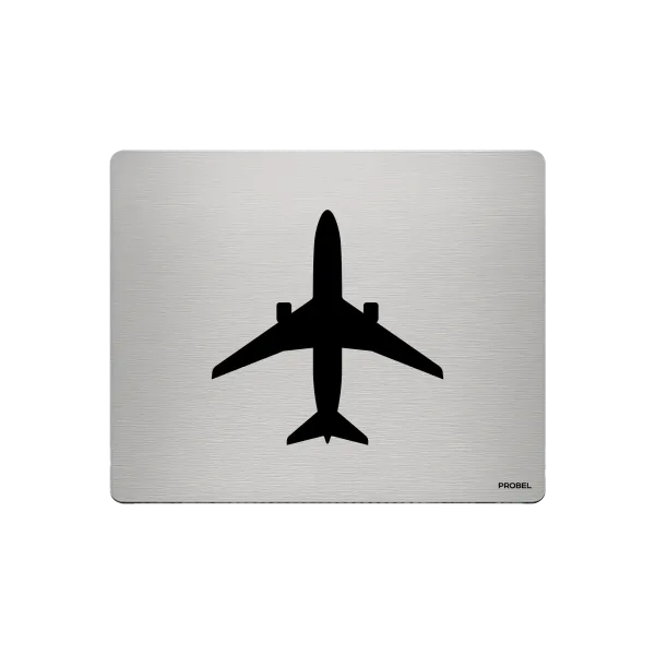 Aluminium-Mousepad – Lasergravur „Flugzeug Silhouette“