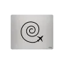 Aluminium-Mousepad – Lasergravur „Flugspirale mit Flugzeug“