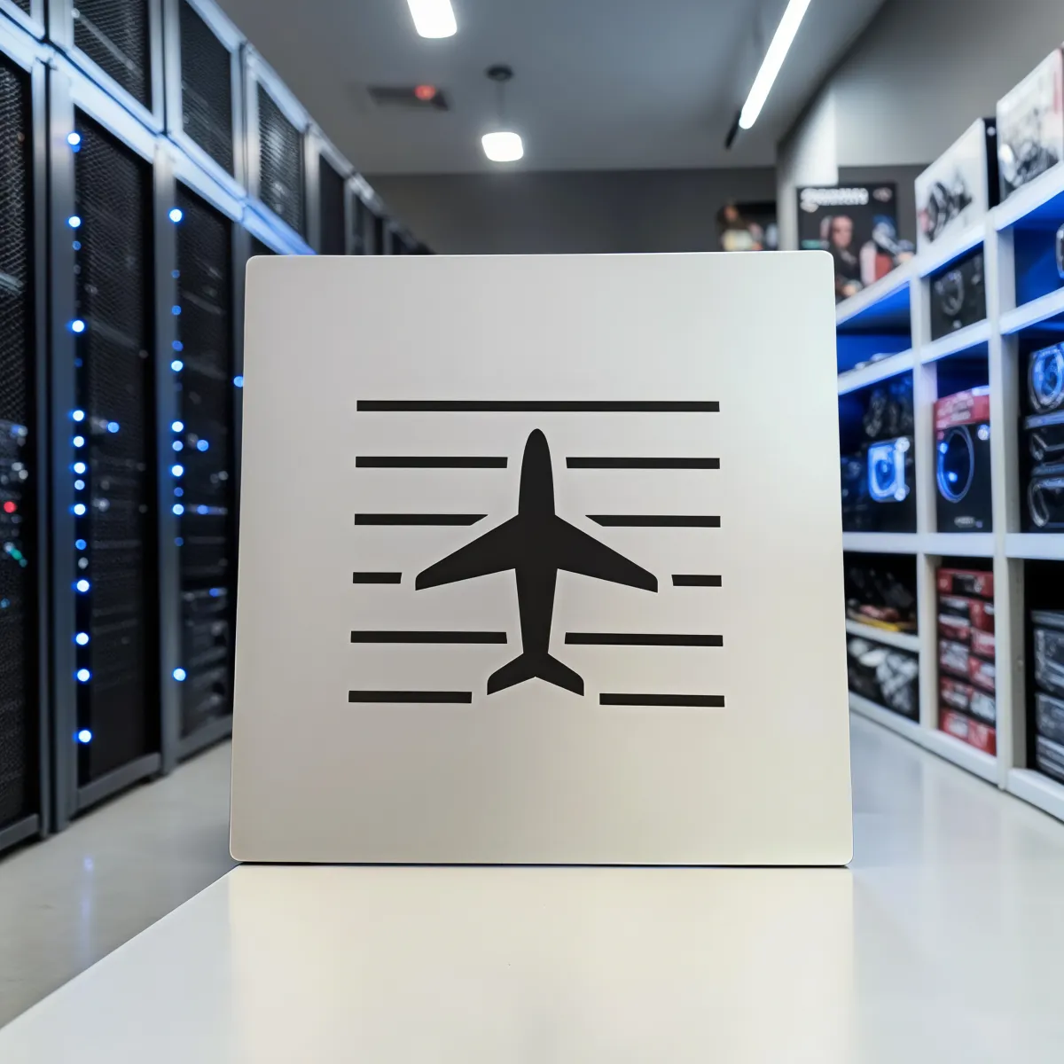 Aluminium-Mousepad – Lasergravur „Flugzeug über Startbahn“
