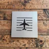 Aluminium-Mousepad – Lasergravur „Flugzeug über Startbahn“
