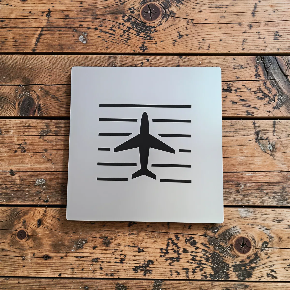 Aluminium-Mousepad – Lasergravur „Flugzeug über Startbahn“