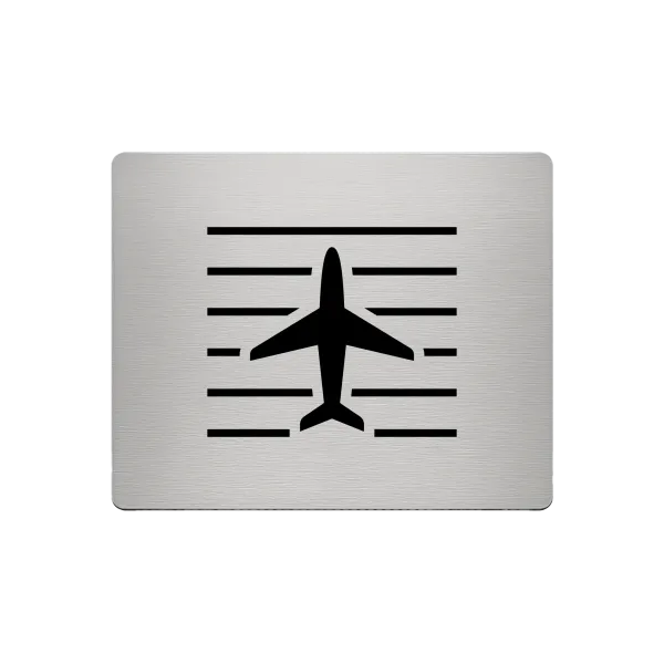 Aluminium-Mousepad – Lasergravur „Flugzeug über Startbahn“