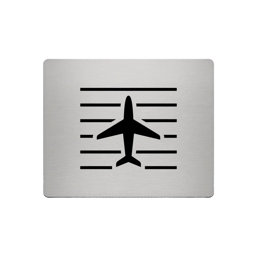 Aluminium-Mousepad – Lasergravur „Flugzeug über Startbahn“