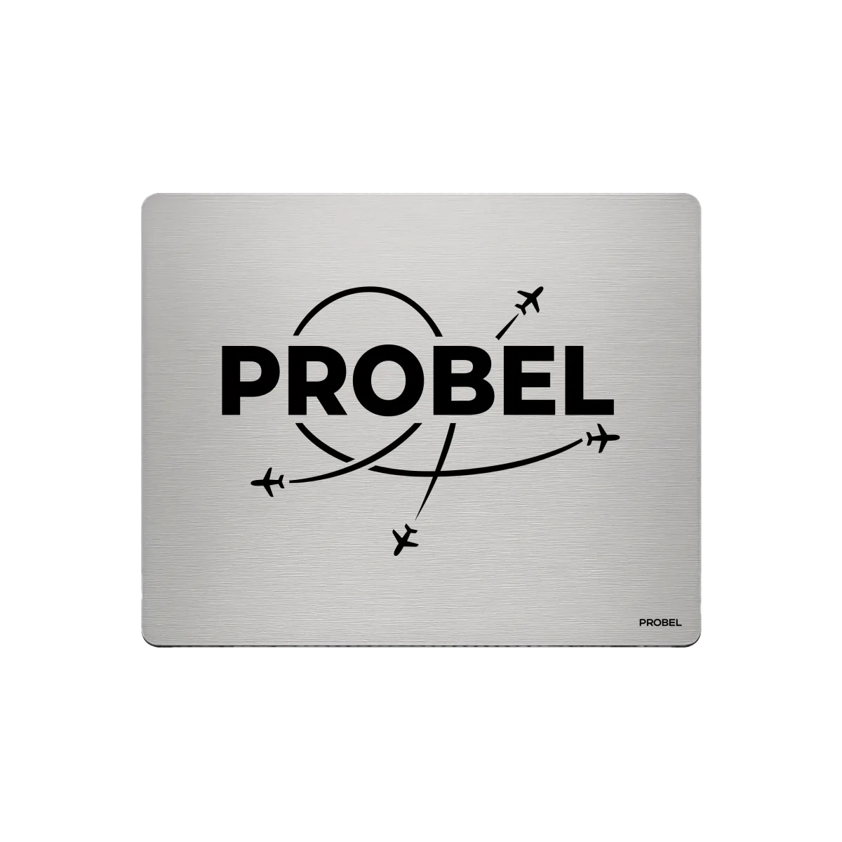 Aluminium-Mousepad – Lasergravur „Flugrouten mit Flugzeugen“