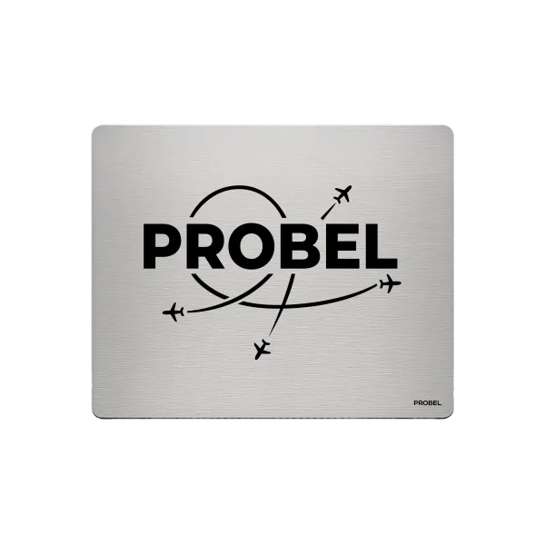 Aluminium-Mousepad – Lasergravur „Flugrouten mit Flugzeugen“