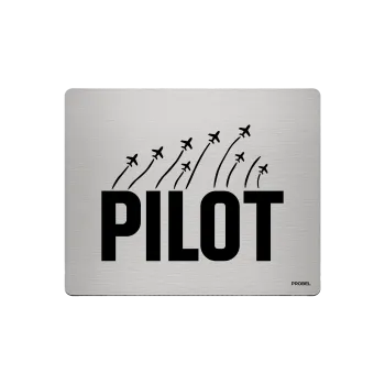 Aluminium-Mousepad – Lasergravur „PILOT mit Flugspuren“